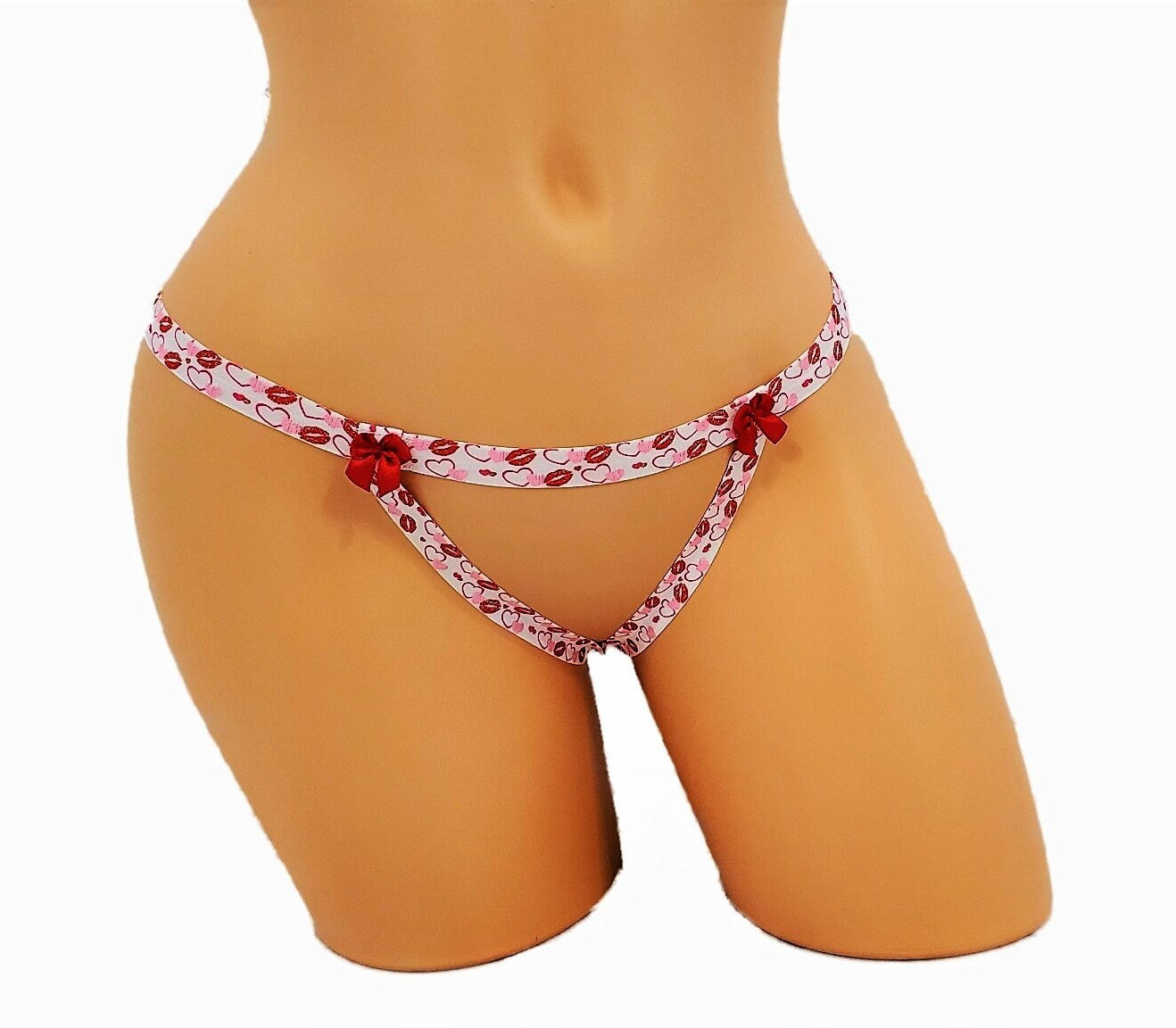 Kiss Glitter Heart Harness Lingerie Set